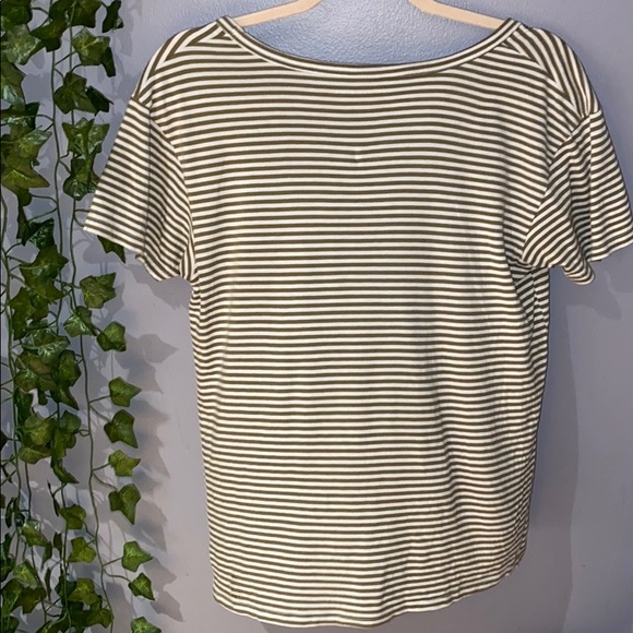 Woman's AEO Striped V-Neck Top S - Picture 6 of 7